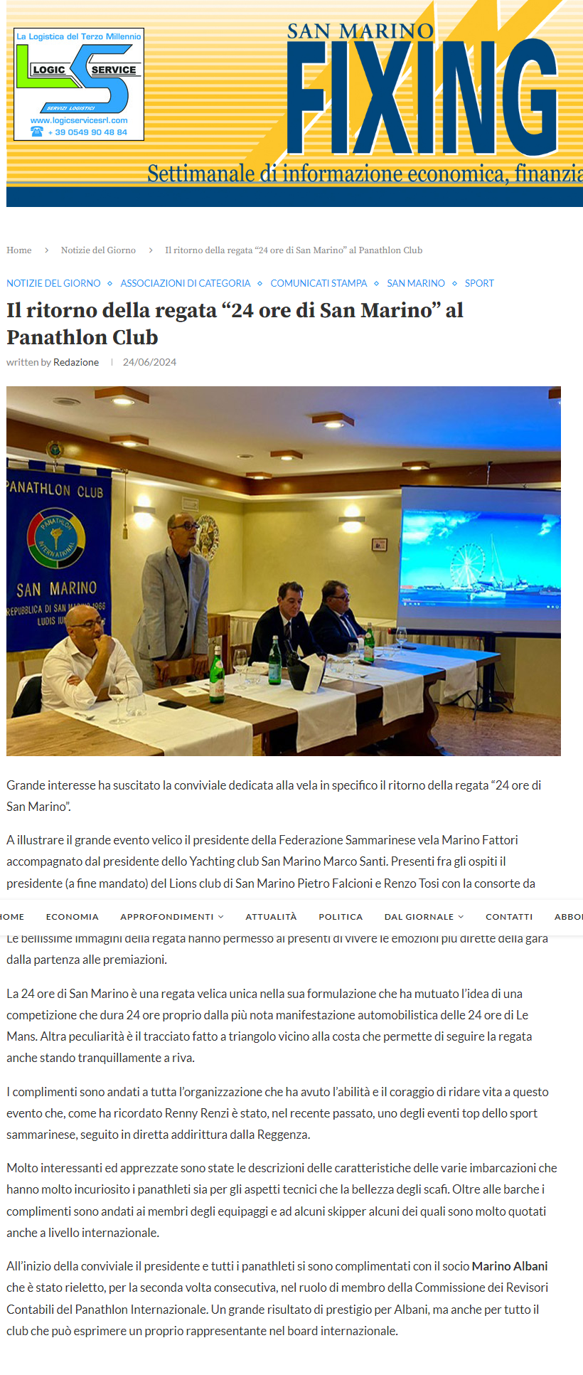 Rassegna stampa: le 24 ore di San Marino